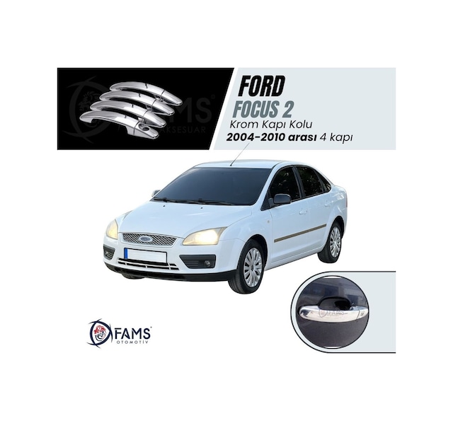 Ford Focus 2 Uyumlu 2004-2010 Krom Kapı Kolu 4 Kapı P.Çelik