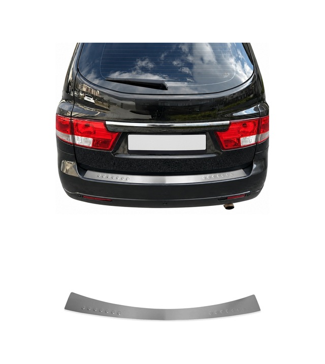 Ssangyong Kyron 2007-2015 Uyumlu Krom Arka Tampon Eşiği Paslanmaz Çelik Taşlı Mat