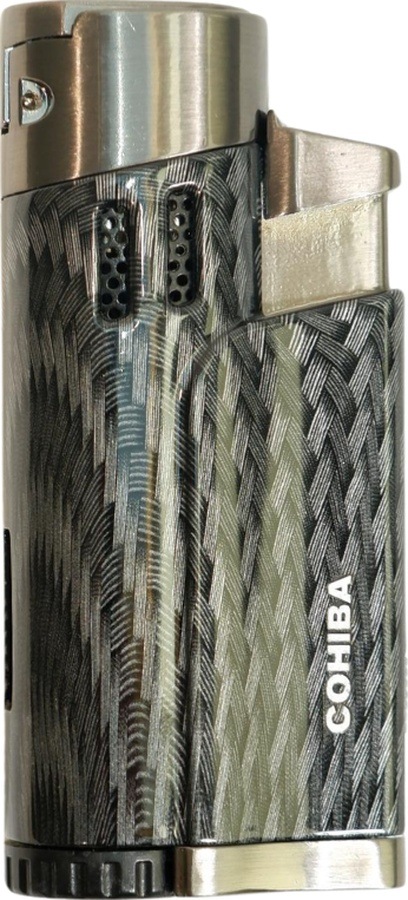 Cohiba 4 Torch Pürmüz Delicili Karbon Desenli Metal Puro Çakmağı - Tr9613