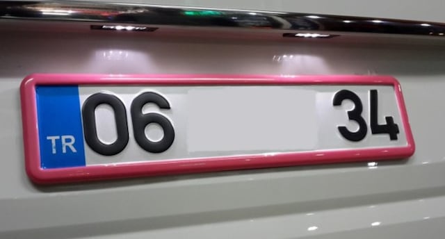 Yeni Model Pembe Plakalık 2 Adet Pembe Plaka Çerçevesi 228108878