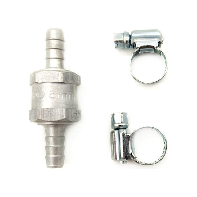Mazot Benzin Yakıt Çekvalf 8mm ve 2 Adet Hortum Kelepçesi