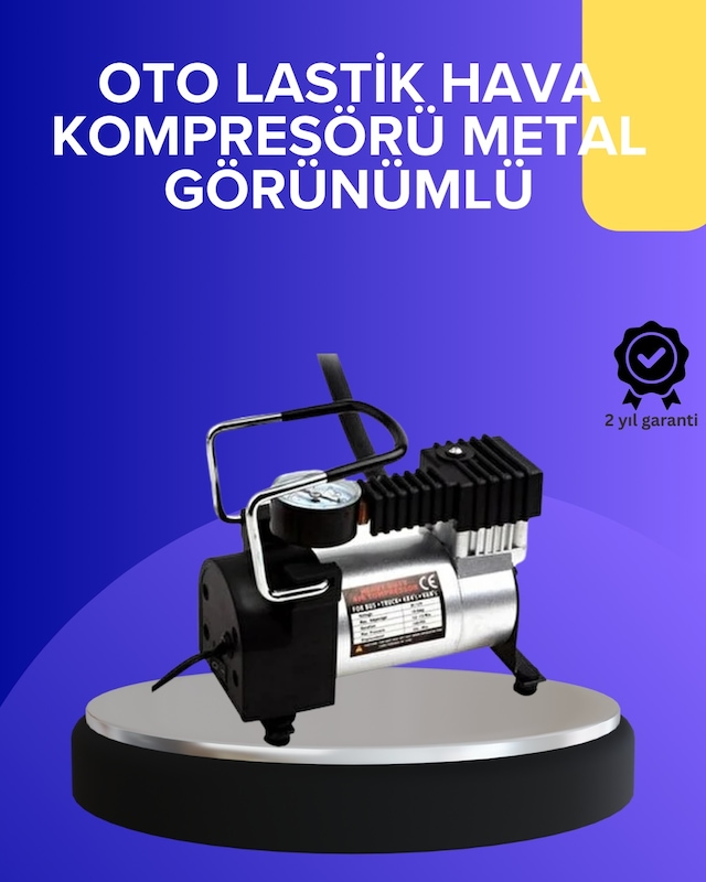 Tek Metal Gövdeli Oto Lastik Hava Kompresörü 12v 140 Psı Hızlı Şişirme Najmaddin