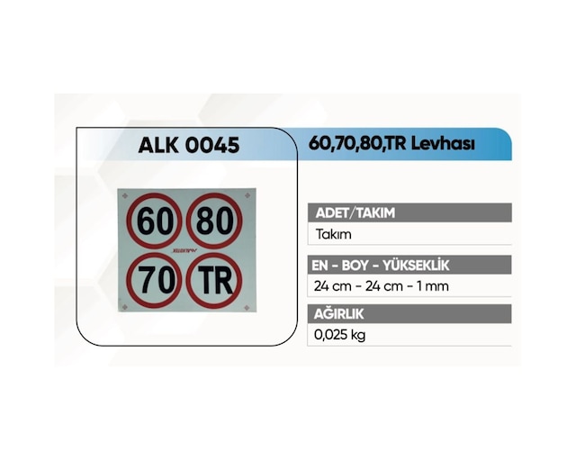 Alkotek Reflektif 60-70-80-tr Yazısı Yapıştırma