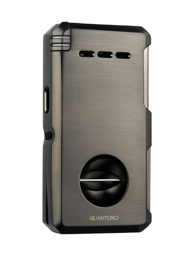Quantoro Çift Torch Pürmüz V-cut/delicili/iğneli Gunmetal Metal Puro Çakmağı