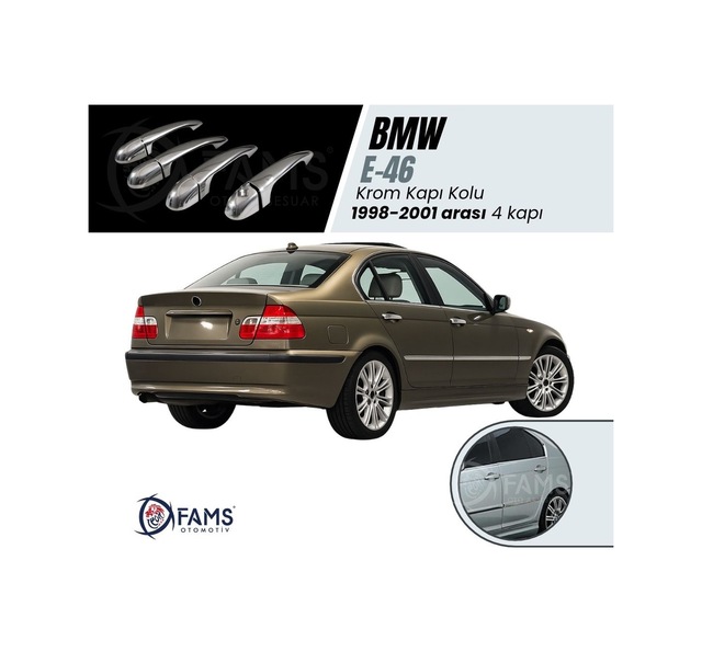 Bmw 3 Seri E46 Krom Kapı Kolu 4 Kapı 1998-2001 P. Çelik