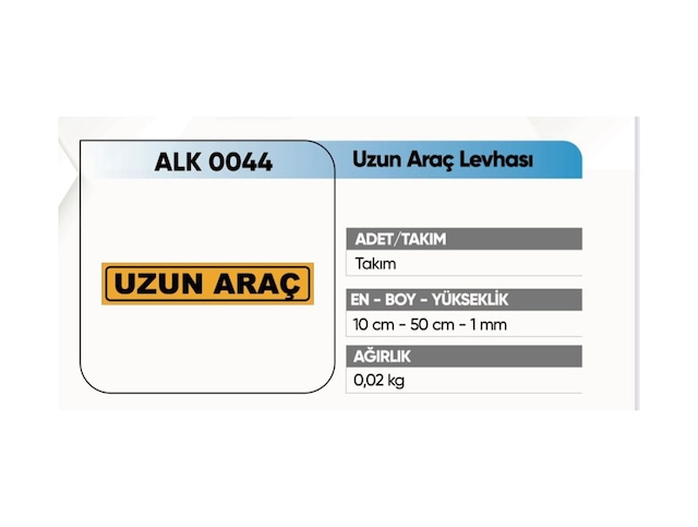 Alkotek Reflektif Uzun Araç Yazısı Yapıştırma