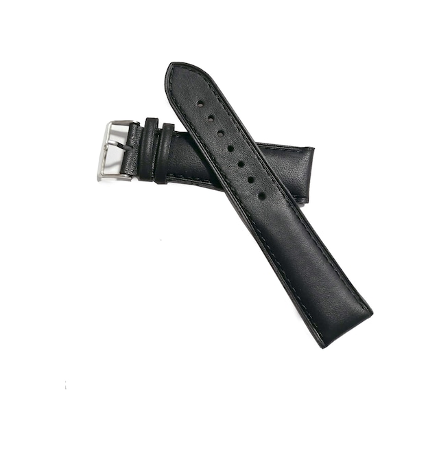Fado & Her Saate Uyumlu Hakiki Deri Saat Kordonu Yarım Bombe Siyah 22 Mm 472 Siyah
