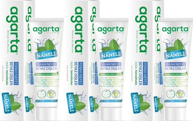 Agarta Doğal Diş Macunu 100ml Naneli 3 Lü Set Beyazlık