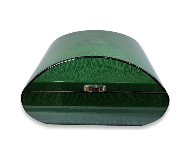 Lubinski İtaly Oval Humidor Puro Kutusu Lizard Yeşil 60's
