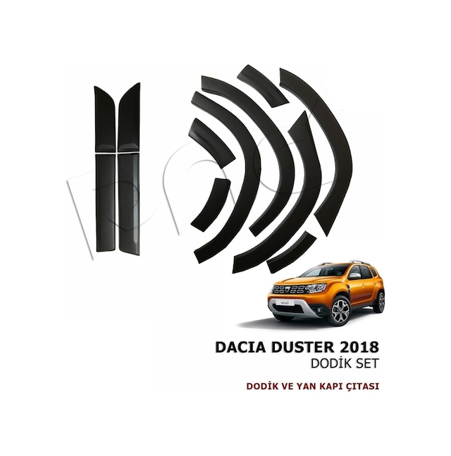 Dacia Duster Dodik Çamurluk Kaplama Kapı Çıtası Bantı Takımı 2018