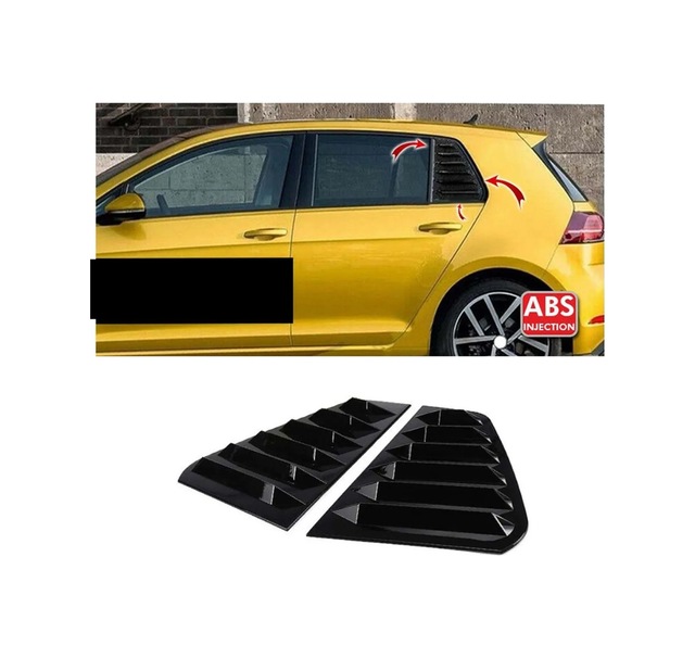 Golf 7 - 7,5 2012 - 2020 İçin Uyumlu Kelebek Cam Kaplaması R Parlak Siyah Abs Piano Black