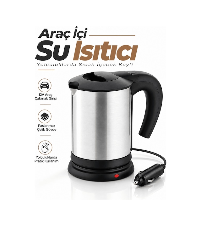 Lexroo 12v Araç Çakmak Girişli Taşınabilir Su Isıtıcı