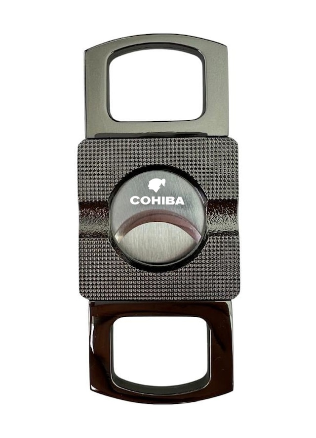 Cohiba Gunmetal Düz Çizgi Detaylı Metal Puro Makası Kesici - Tr8726
