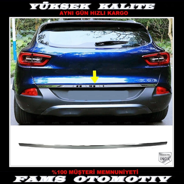 Renault Kadjar Krom Bagaj Alt Çıtası 2015 Üzeri Paslanmaz Çelik