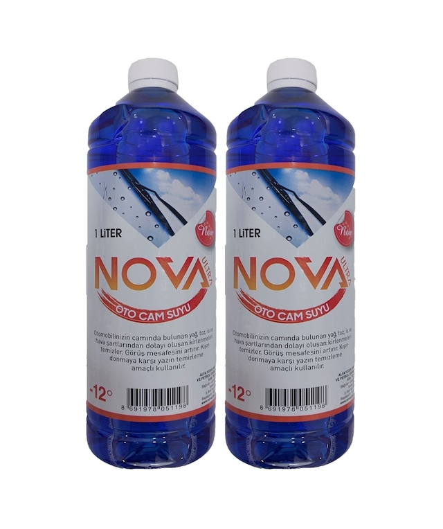 Nova Ultra -12 Derece Antifrizli Oto Cam Suyu 1 Litre X 2
