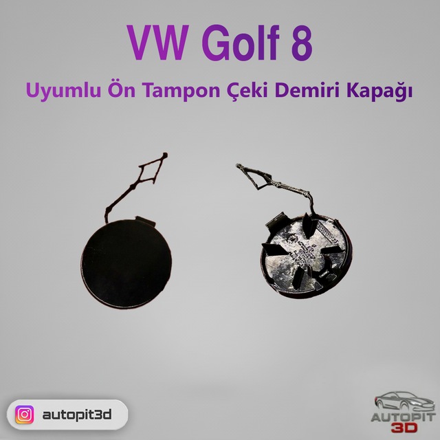 Vw Golf 8 Uyumlu Ön Tampon Çeki Demiri Kapağı