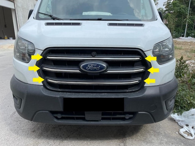 Ford Transit Krom Ön Panjur 4 parça 2019 ve üzeri Paslanmaz Çelik