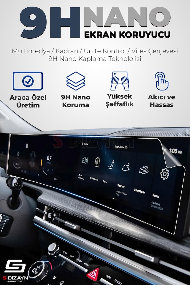 S-dizayn Ford Kuga Makyajlı Titanium Ve St-line 9h Nano Gösterge Ekran Koruyucu Parlak 2024 Üzeri A+ Kalite