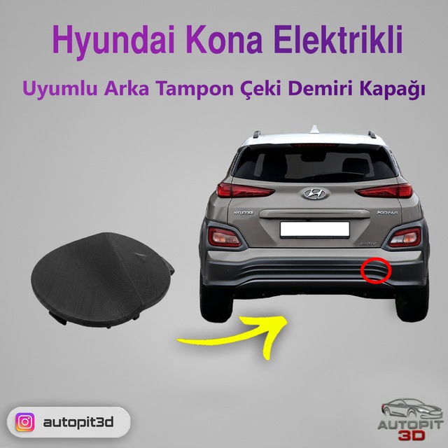 Hyundai Kona Electric Uyumlu Arka Tampon Çeki Demiri Kapağı
