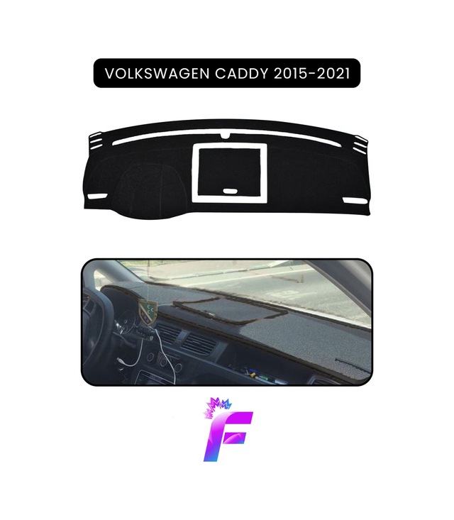 Volkswagen Caddy 2015-2021 Torpido Örtüsü Araca Özel Üretim Kolay Montaj Tam Uyum B84 Siyah