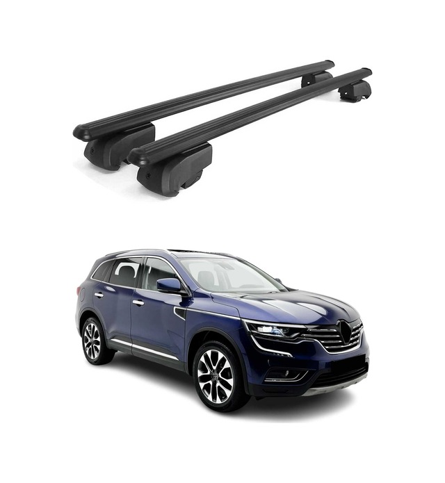 Renault Koleos Iı 2016-2025 Arası Uyumlu Port Bagaj Taşıyıcı Ara Atkı Alüminyum Siyah 2 Parça