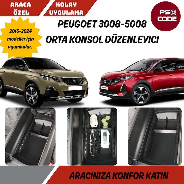 Peugeot 3008-5008 Orta Konsol Düzenleyici-2016-2024 Model
