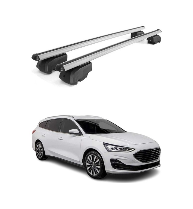 Ford Focus Iv Station Wagon 2018-2025 Arası Uyumlu Port Bagaj Taşıyıcı Ara Atkı Alüminyum Gümüş 2 Parça