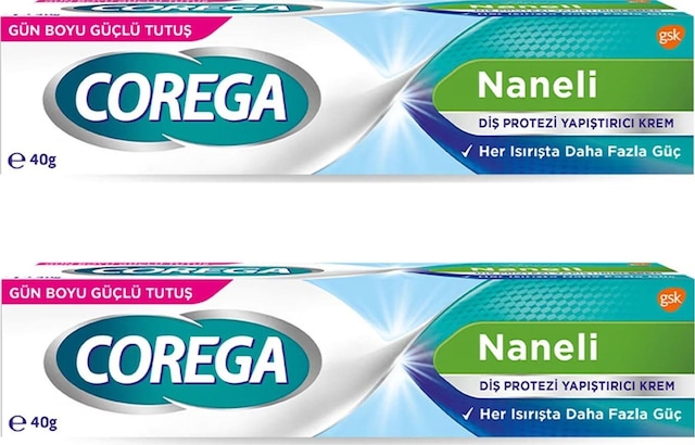 Corega Naneli Diş Protezi Yapıştırıcı Krem 2 x 40 G