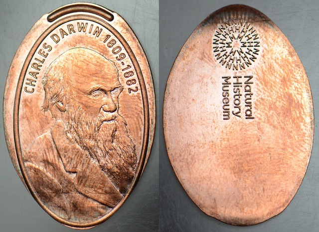 Londra Doğa Tarihi Müzesi Pressed Coin-charles Darwin.