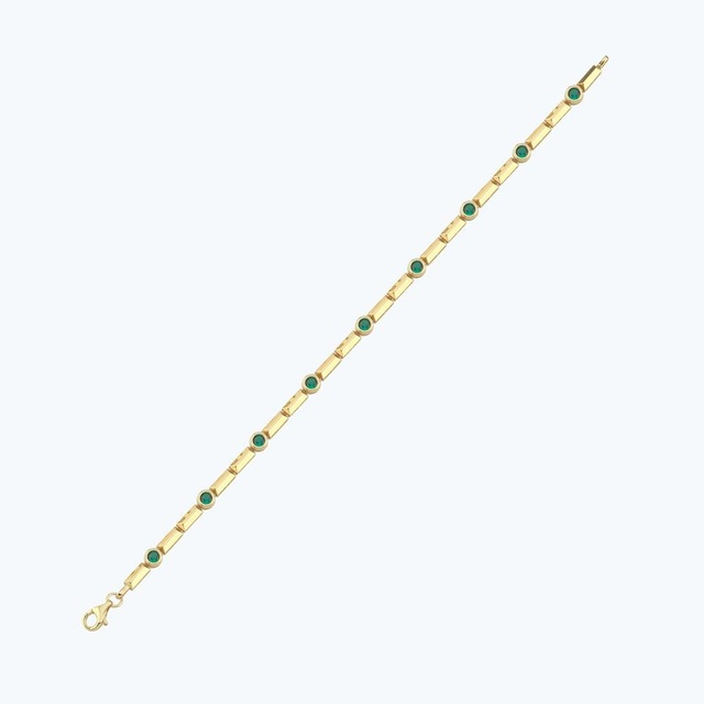 Altınbaş Yeşil Taşlı Altın Bileklik Abl0420-y-25407-y Çok Renkli