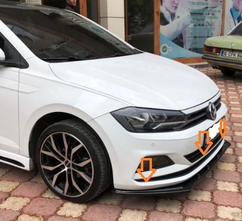 Yeni Polo Ön Lip Ön Ek Ön Karlık Parlak Siyah