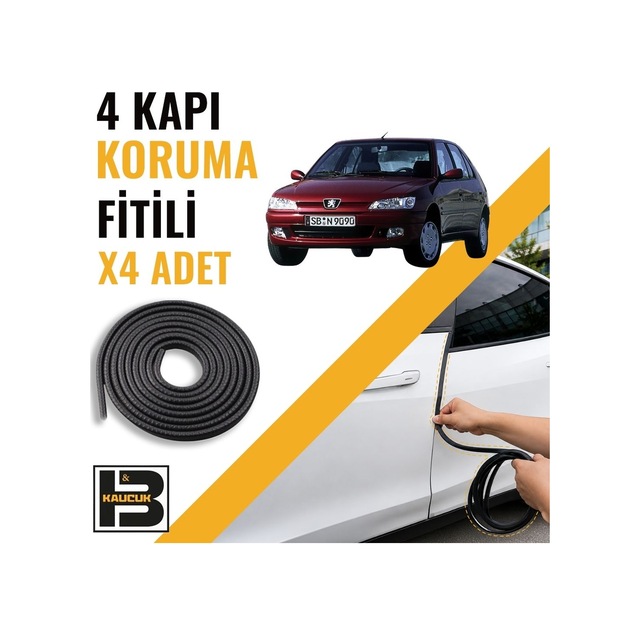 Peugeot 306 Kapı Koruma Fitili-4 Kapı-siyah-bm2519