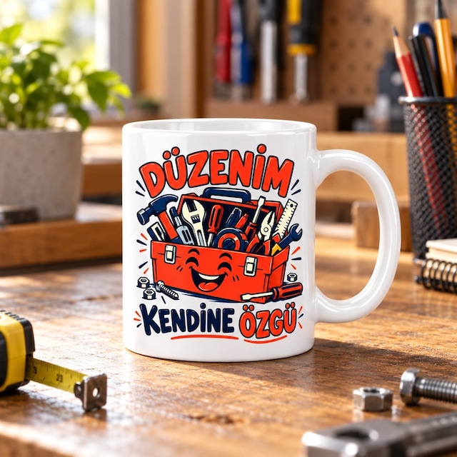 Küçük Kaos Tasarımlı Porselen Kupa - Model 867