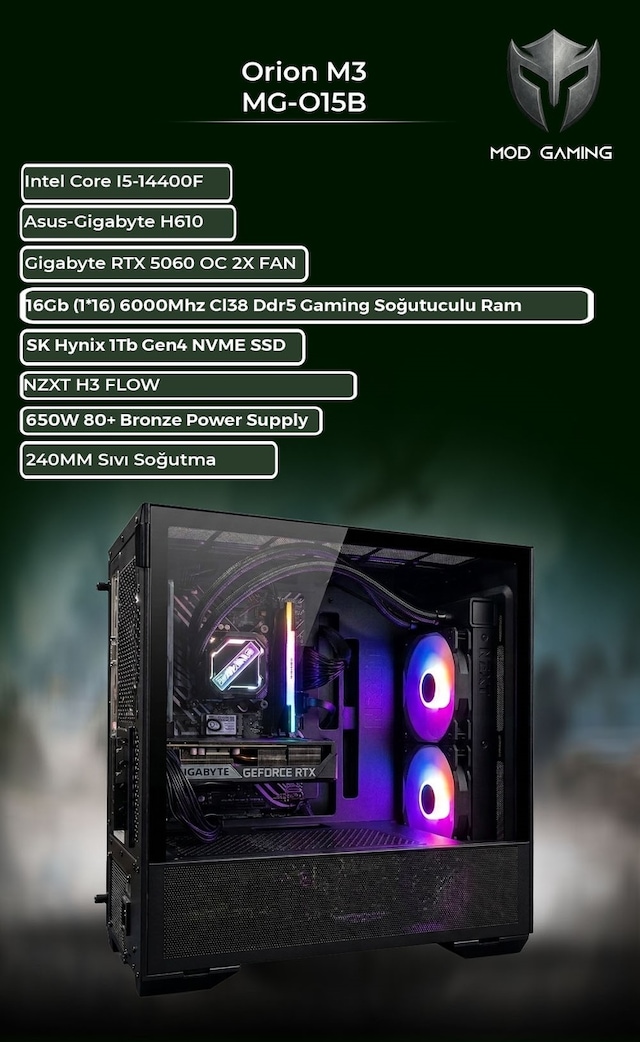 Mod Gaming Orion Core i5-14400F RTX 5060 16GB RAM 1TB SSD