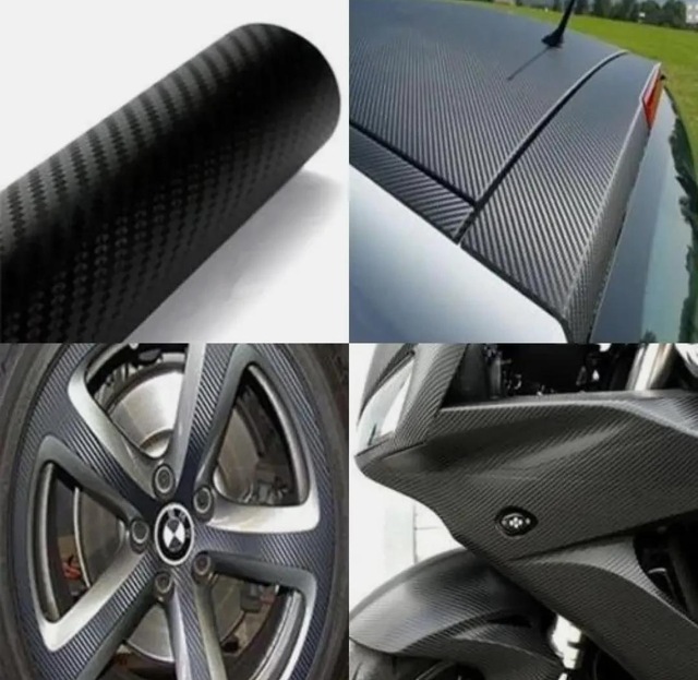 3d Siyah Tırtıklı Desen Hava Kanallı Dayanıklı Karbon Folyo 100cmx152cm