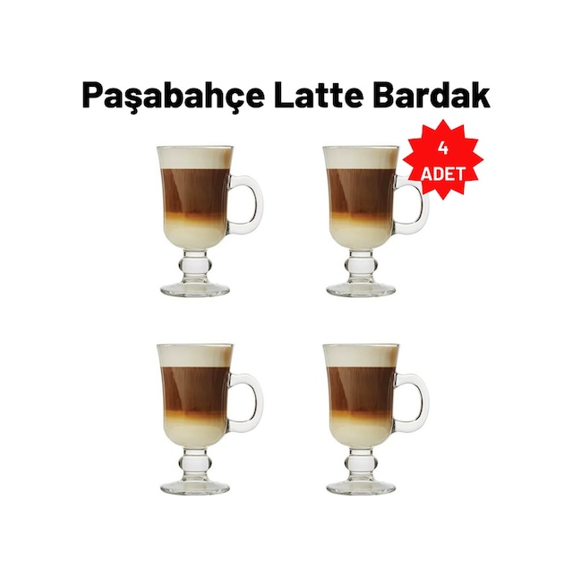 4 lü Paşabahçe 55141 Irısh Kulplu Coffee Latte Meşrubat Bardak-9054847175316
