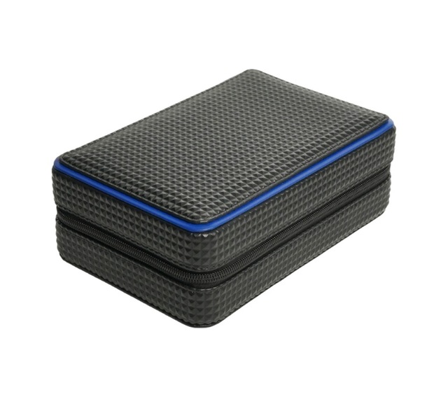 Premiumquality Siyah-mavi Deri Seyahat Humidor Puro Kutusu Cb-01