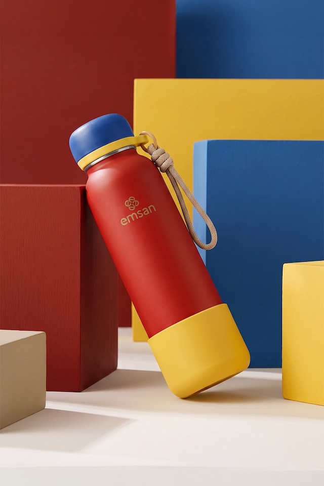 Emsan Thermos Bottle Çelik Sızdırmaz Termos 750 Ml Kırmızı Red