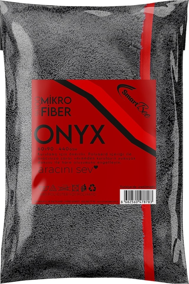 Smartbee Onyx Mikrofiber Oto Kurulama Havlusu 60X90Cm 440Gsm