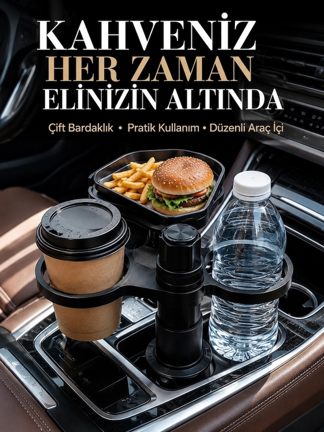 Mey İthalat Otomobil İçin Çift Bardak Tutucu Ve Çok Amaçlı Organizer
