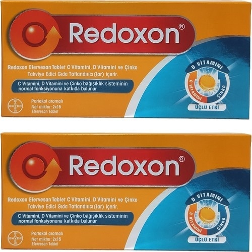 Redoxon Üçlü Etki C Vitamini D Vitamini Çinko 30 Efervesan 2 Adet