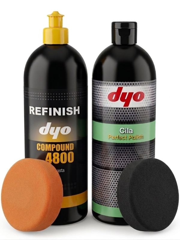 Dyo 4800 Kalın Çizik Giderici Pasta 1 Kg + Yüksek Parlaklık Verici Perfect Cila 1 Lt + 2 Adet Aplikatörlü Sünger Dev Set