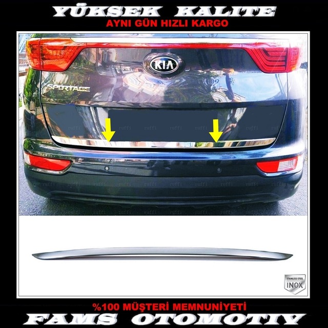 Kia Sportage Krom Bagaj Alt Çıtası 2016 Üzeri P. Çelik
