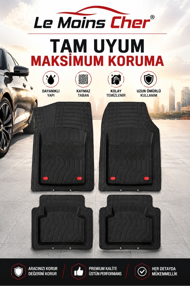 Gmc Sierra Denali Havuzlu Oto Paspası Kaymaz Taban Dayanıklı Joker Siyah