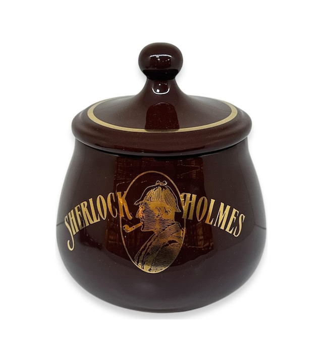 Sherlock Holmes El Yapımı Seramik Pipo Tutun Kavanozu Kahve Small
