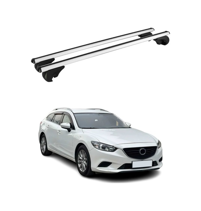 Mazda 6 Iıı Station Wagon 2012-2024 Arası Uyumlu Port Bagaj Taşıyıcı Ara Atkı Alüminyum Gümüş 2 Parça