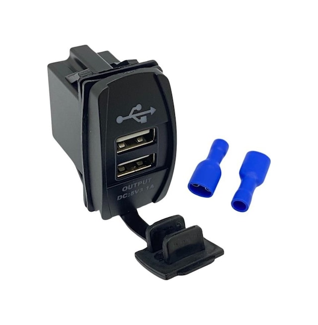 12v-24v Telefon Şarj Cihazlı Usb 3.1a Anahtar Tipi Mavi Işık