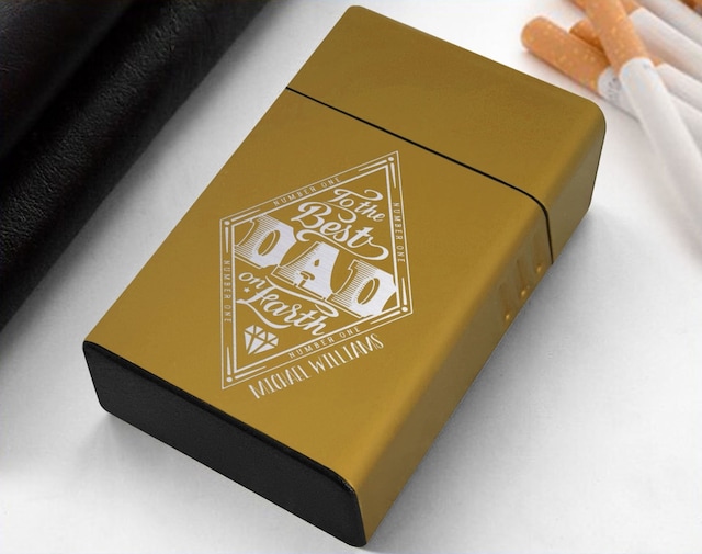 Bk Gift Kişiye Özel İsimli Babalar Günü Tasarımlı Sarı Metal Sigara Kutusu 98231972