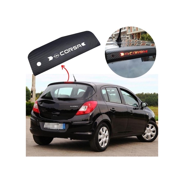 Opel Corsa D Karbon Arka Fren Stop Lambası Sticker