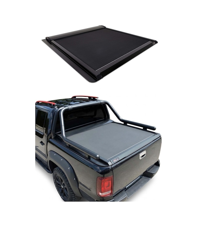 Volkswagen Amarok 2017-2021 Uyumlu Araca Özel Omback Sürgülü Bagaj Kapama Siyah